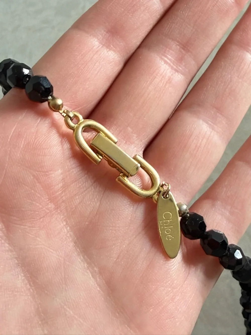 Chloe black beaded necklace